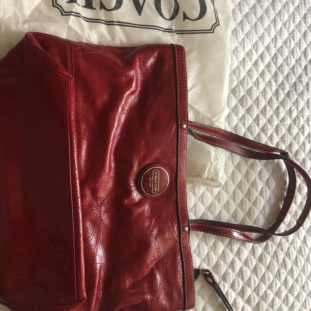 Coach Signature Embossed Patent Leather purse